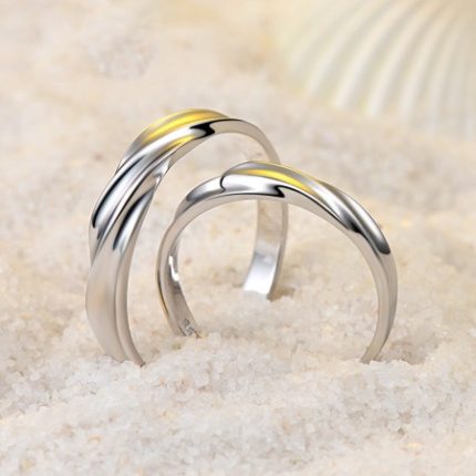 Mobius Design 925 Sterling Silver Promise Ring For Her And His Couple Rings