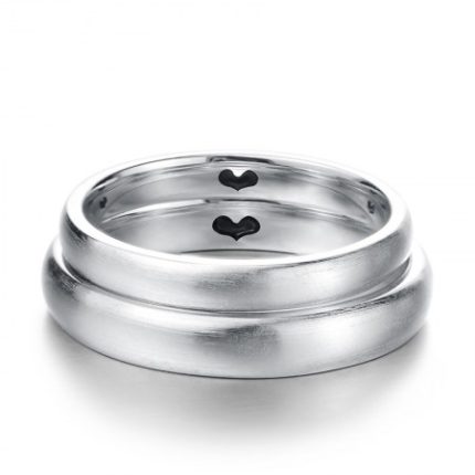 Simple Silver Conventions Love Engraved Couple Rings